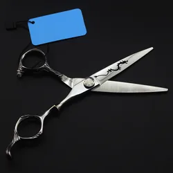 Японские Парикмахерские ножницы 6 дюймов, салонные ножницы с отверстиями и драконом для стрижки, ножницы для волос, парикмахерские