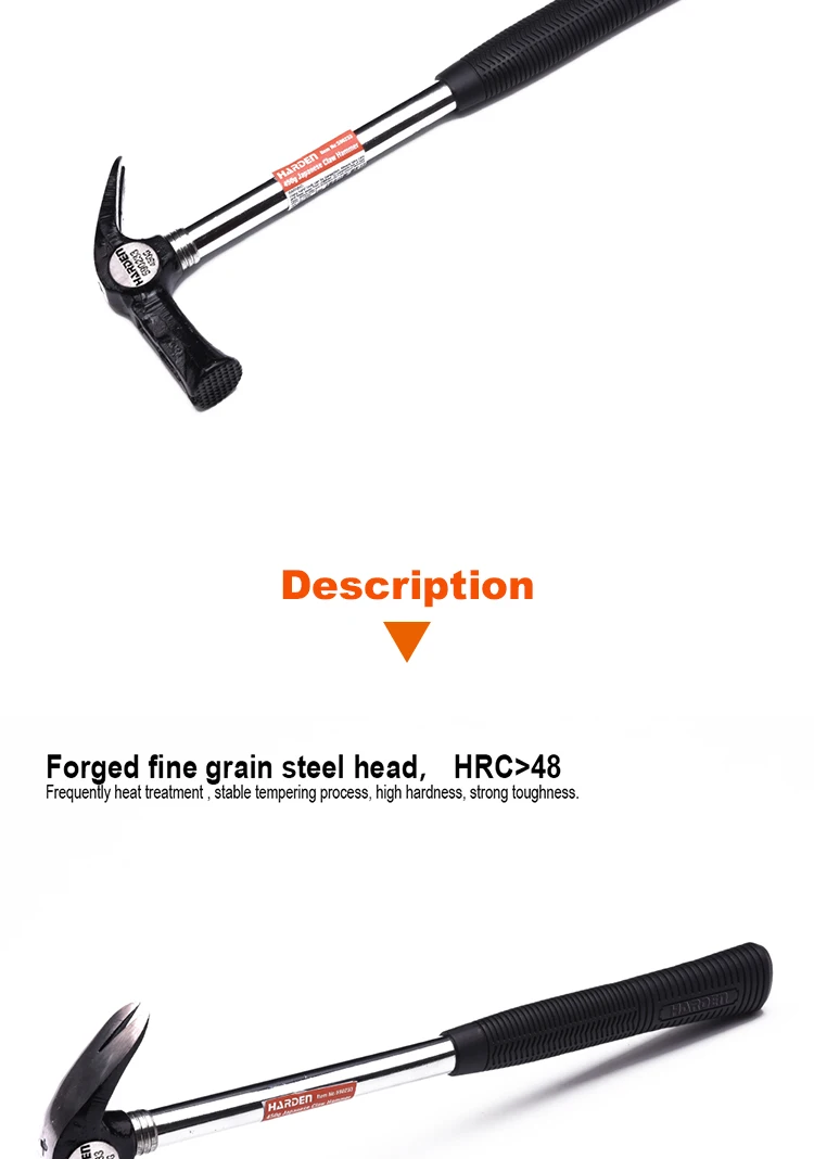 New Arrival 300G Claw Hammer With Fiberglass Tubular Handle Steel