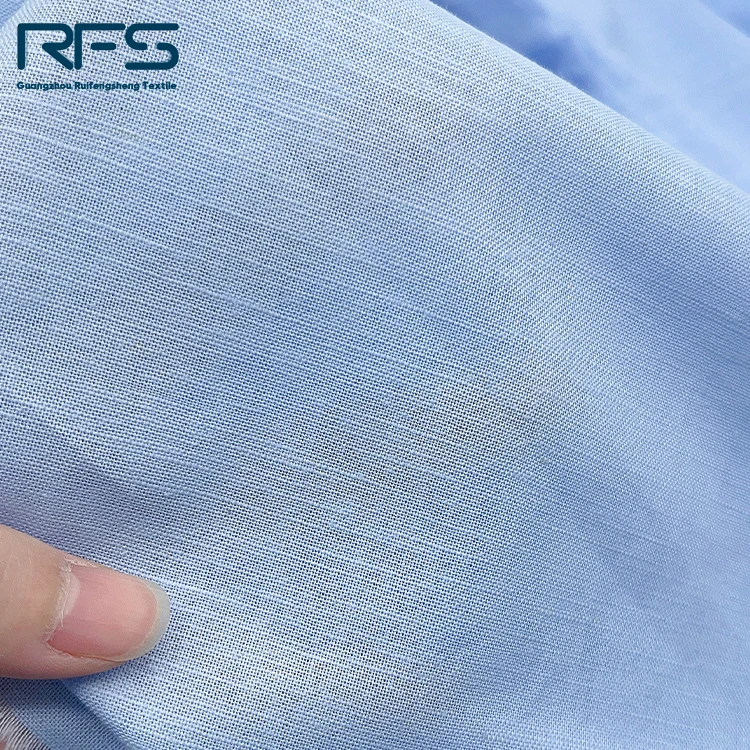 High Quality In Stock 30 Linen 70 Cotton Fabric Pure Color Soft Linen