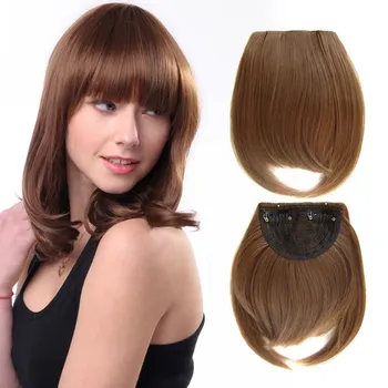 Thick Synthetic Bangs Hair Clip In Extensions Natural Fringe Bangs Clip In Front Short Straight Hair piece Bangs