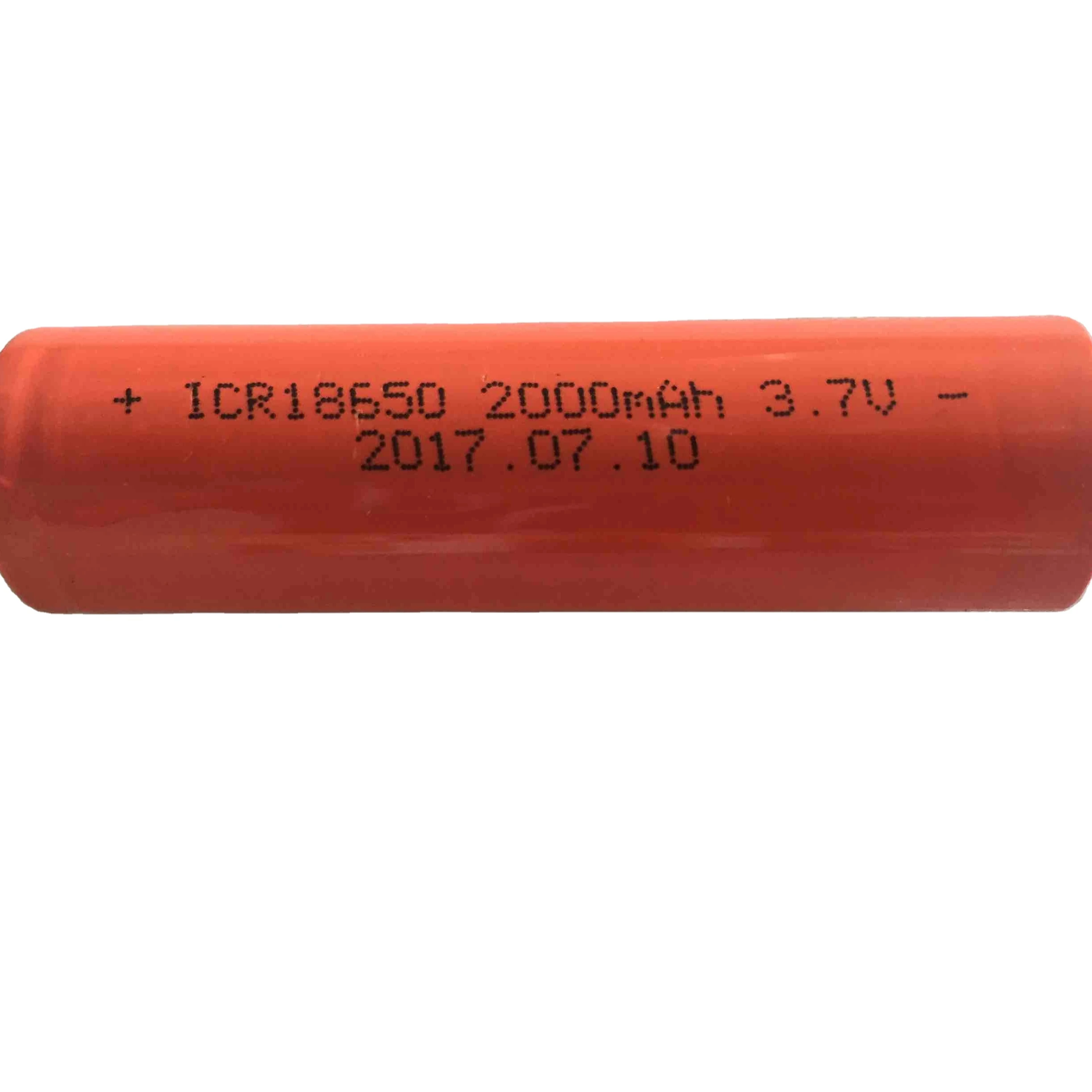 Li-ion 3.7V ICR18650 2000mAh lithium ion battery