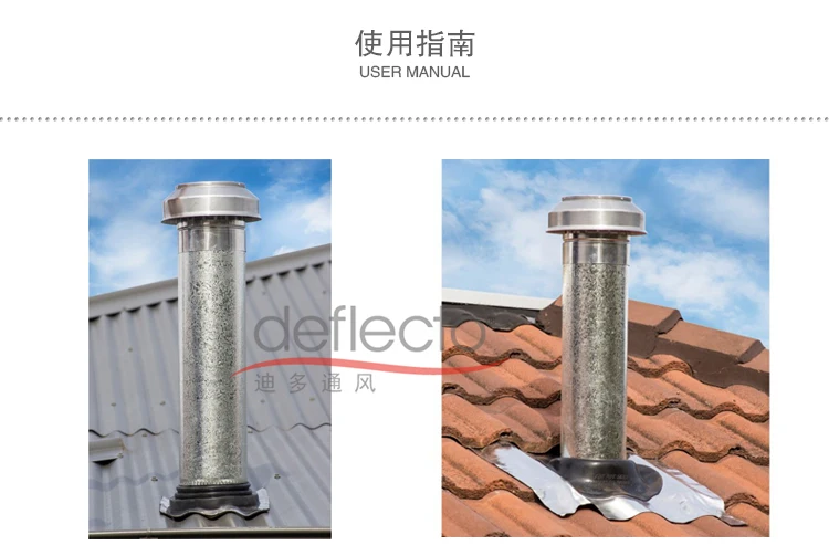 Deflecto - 5 Inch Vent Systems Round Exhaust Top, Insulation Vent Hood, Ventilation Roof Mushroom Cowl Cover