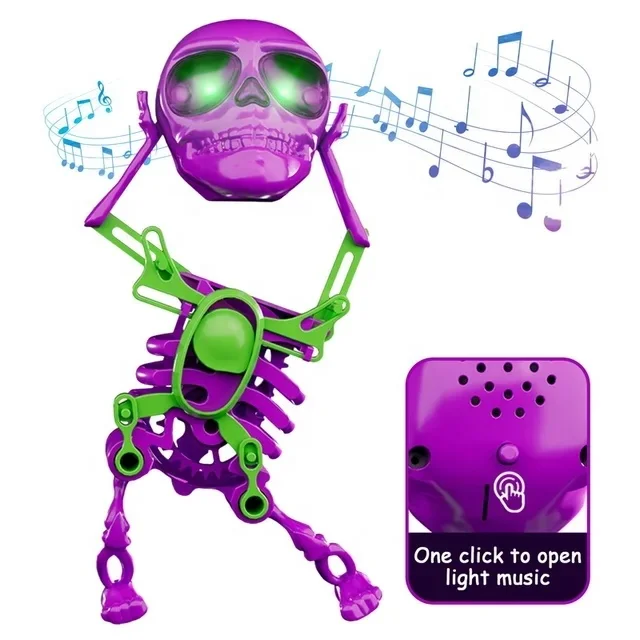Jouet Mécanique Squelette à Remonter - Bouche Mobile, Amusant Pour Halloween, Décoration Fête - Petit Et Portable