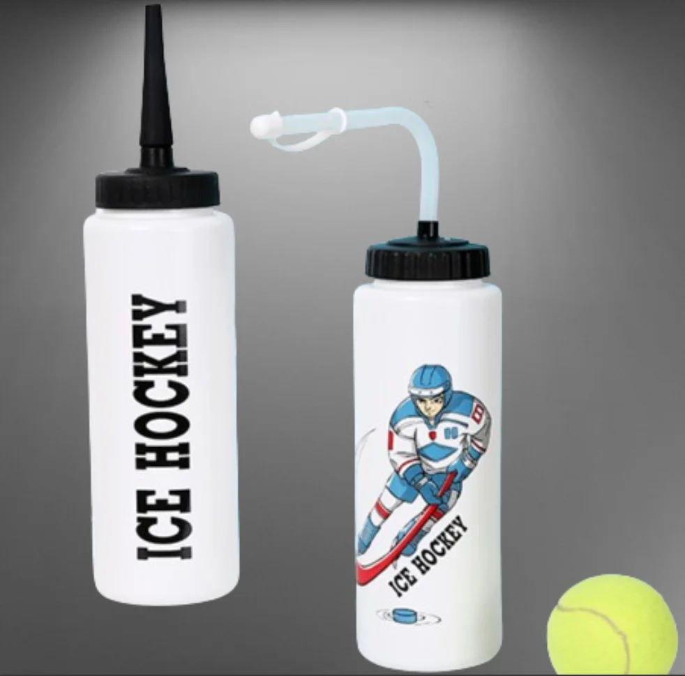 Hockey Water Bottle 1 Liter Portable Sports Water Bottle With Long
