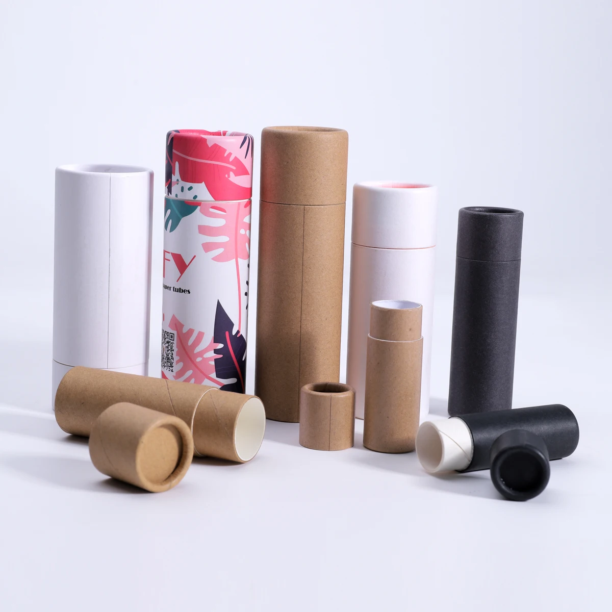 TubePaper Kraft Cardboard Brown Paper Cylinder Boxes Custom Box for Bath Salt Bottle Packaging Tubes
