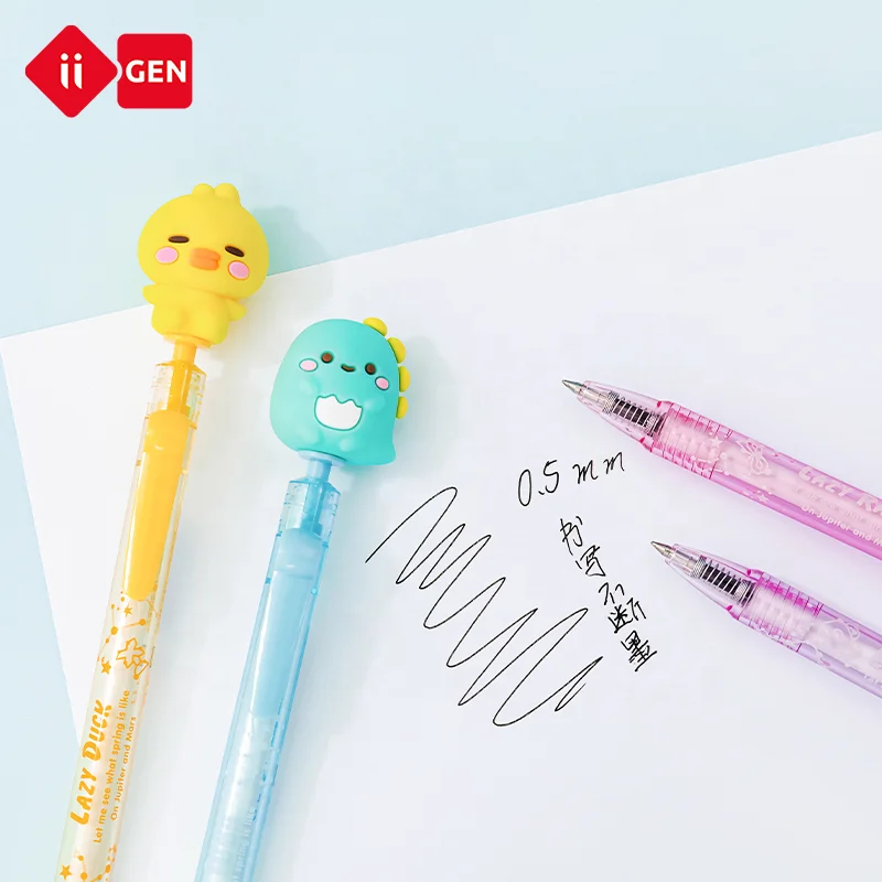 Ручки для письма с мультяшными животными IIGEN нейтральные черные ручки канцелярские принадлежности школы офиса милые Мультяшные гелевыми чернилами