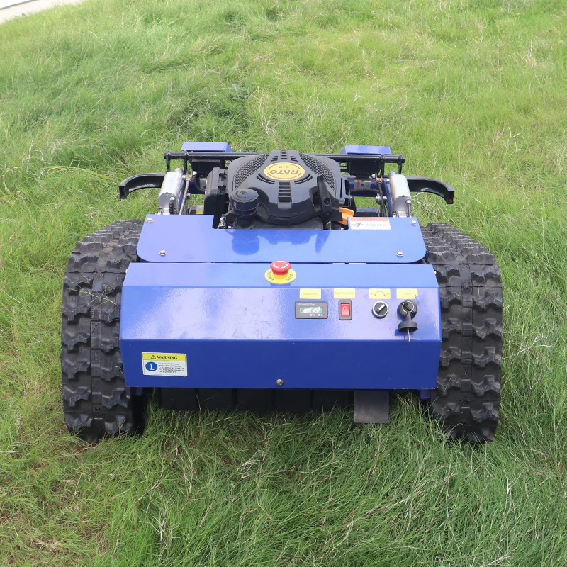 Customized Electric-start Remote Control Lawn Mower Mini Rc Robot Lawn Mower With Snow Plow Attachments