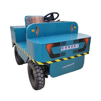 Best Price Warehouse 3-4T High Powered Logistics Tools 4 Wheel Electric Airport Tractor-Trailer