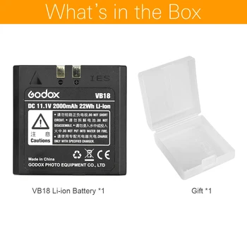 Godox VB18 DC 11.1V 2000mAh 22Wh Lithium-ion Li-ion Battery for Ving V850 V860C V860N Flash Speedlite (VB-18 Battery) detail image