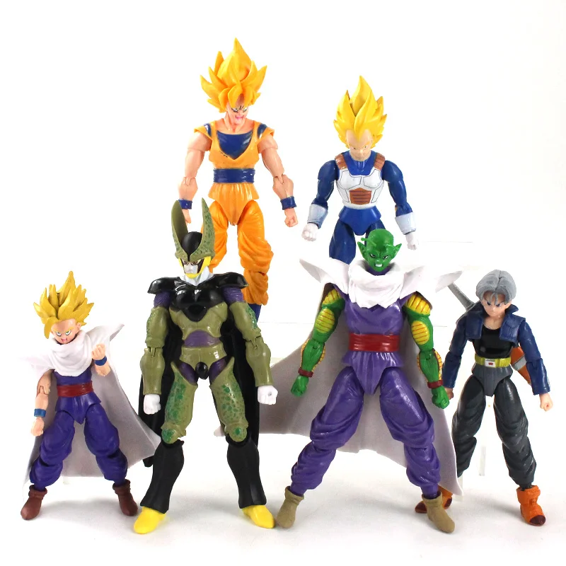 PVC Anime Action Figures, Filho Goku, Vegeta Trunks, Pai e Filho Adeus  Modelo, Freeza Son Gohan, Super Saiyan Dolls Brinquedos