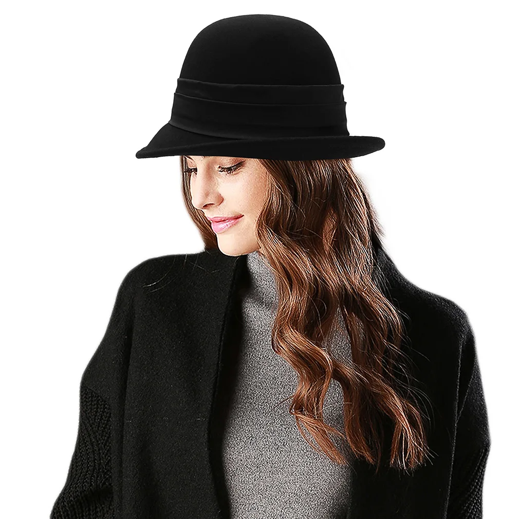 H7239 British Retro Wool Fedoras Hat 