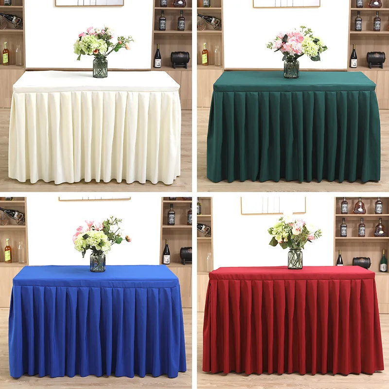 Wholesale Table Skirting Cloth Solid Color Buffet Table Skirt Rectangular Skirt Table Cloth//Custom Table Covers With Skirt