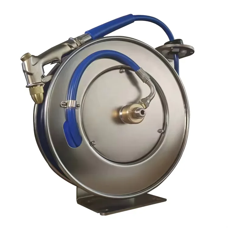 Stainless Steel Classic Water Gun Commercial Kitchen Bathroom High Flow Spray Valve Spring Retractable Pre-Rinse Reel Cable Hose factory