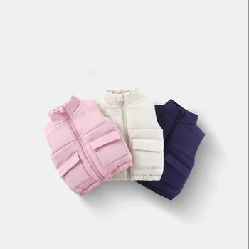 Children's Cotton-padded Vest 2025 Autumn and Winter Boys and Girls Thickened Warm and Stylish Down Cotton Vests