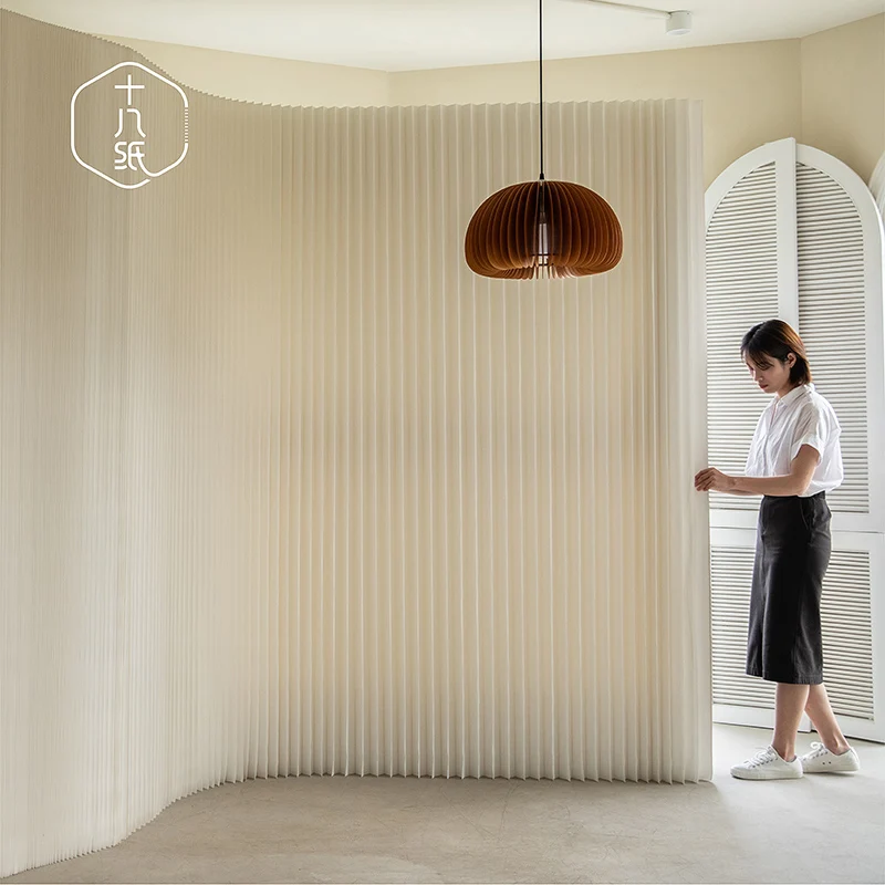 Accordion Kraft Paper Modular Room  Divider Honeycomb Space Partition Cardboard Folding Paper Wall