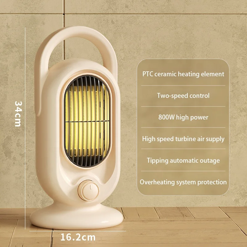 Mini Vertical PTC Desktop Heater with Remote Control Adjustable Thermostat Fast Heating 1200W for Bedroom & Office Use 3