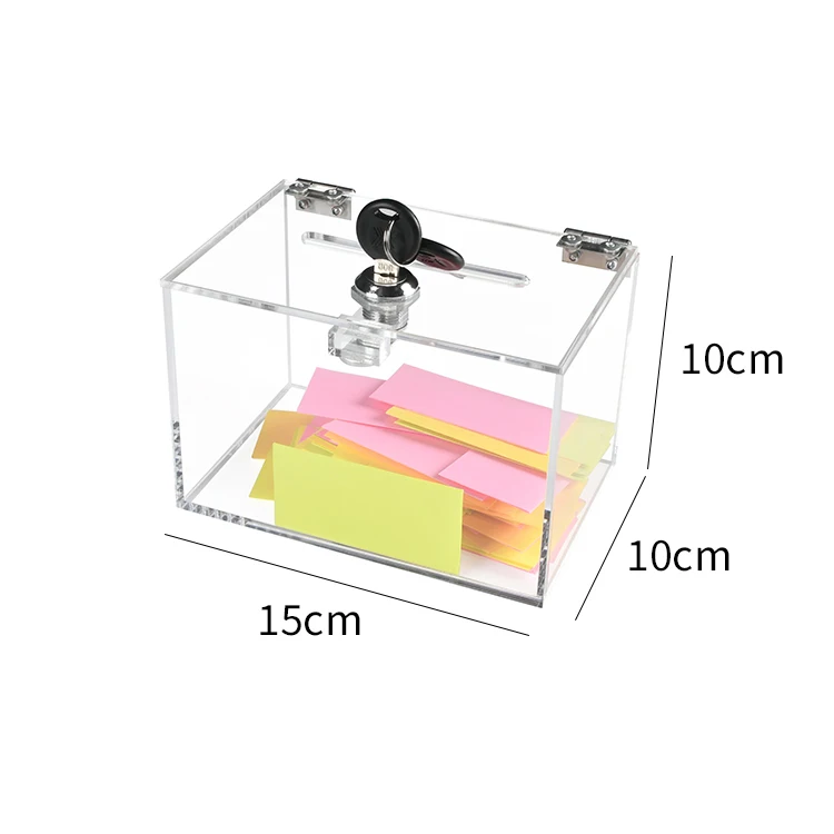 Clear Acrylic Donation Box Money Box  Ballot Box With With Lock