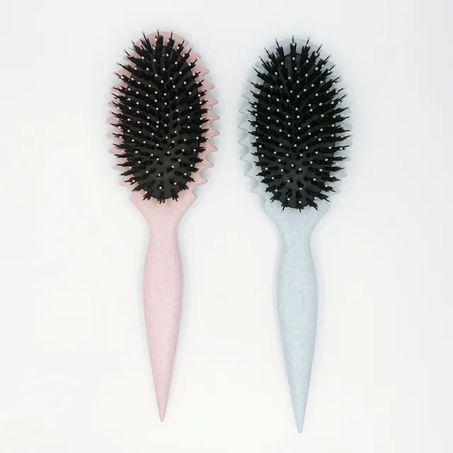 New fashion eco friendly wheat straw curly birstle hair brush for hair styling