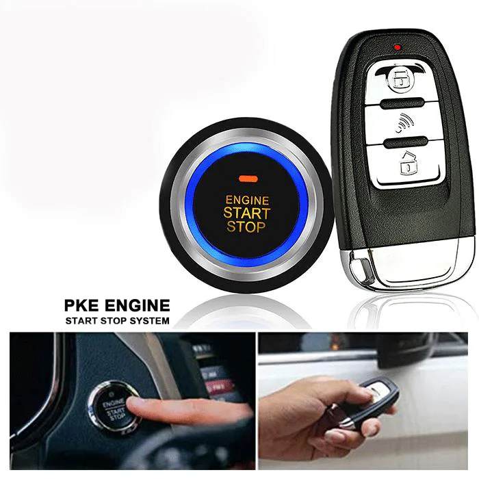 PKE Remote Control Car Alarm System Keyless Entry Push Button and Ignition Button /push One Button a Key to Start Engine Start