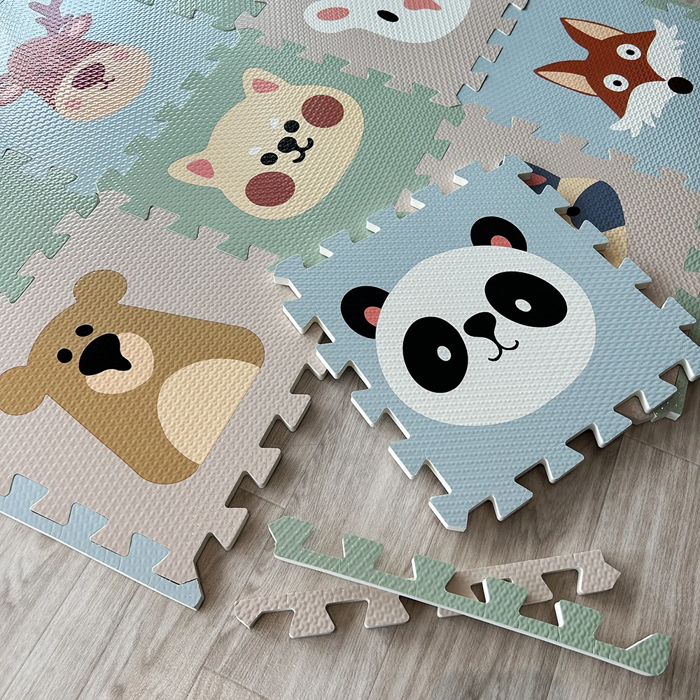 Printing Puzzle Mat Cartoon Animal EVA Foam Floor Baby Play Mat