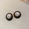 3 #Silver Needle Black Medieval Pearl Earrings