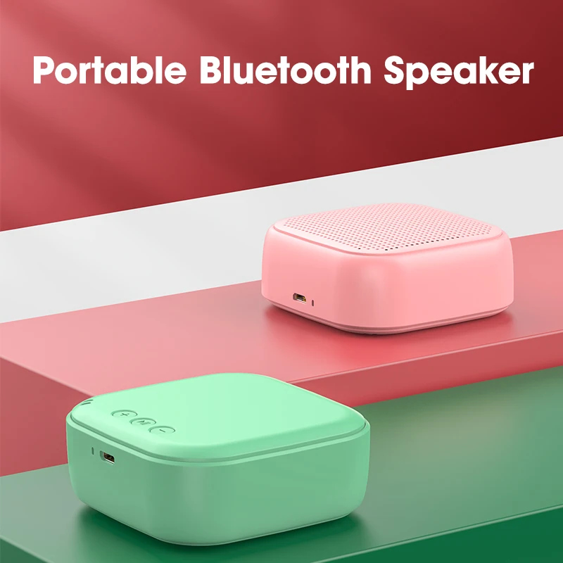Cute Green Speakers Portable Column Mini Subwoofer Small Sound Box