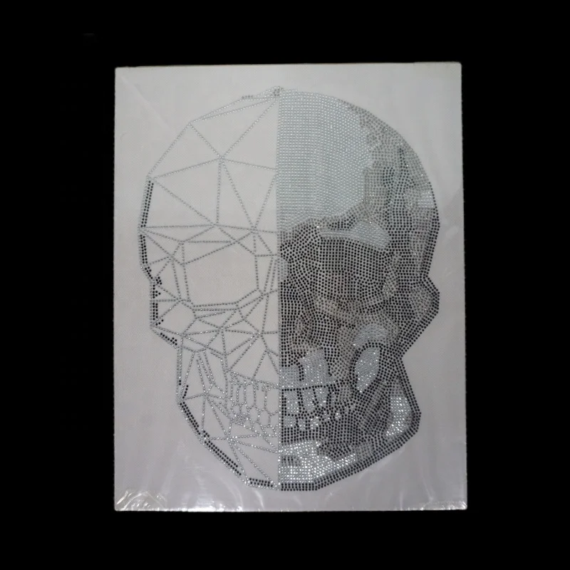 Factory wholesale ready to ship bee design iron on rhinestone transfer motif custom rhinestone heat transfer