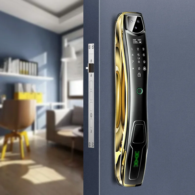 Goking Gold Smart Lock for Security Door Tuya Automatic Biometric Lock Rfid Card Smart Door Lock Keyless Tuya Wifi Fingerprint