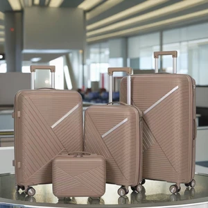 Custom 3-Piece PP Luggage Set Modern Light-Weight Travel Bags with TSA Lock & Polyester Lining Suitcase PP Luggage