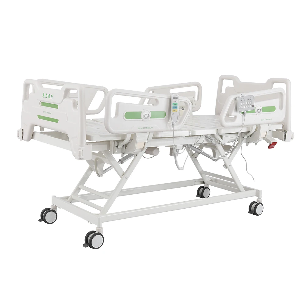 Manual Electric Anti-Skid Stainless Steel Nursing Bed-Five Function Critical Care Hospital Equipment Infusion School Use Battery 6