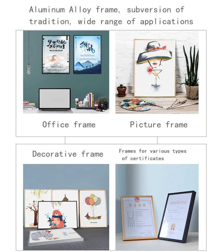 Custom Size Manufactory Simple Classic Modern Poster Frame Aluminum