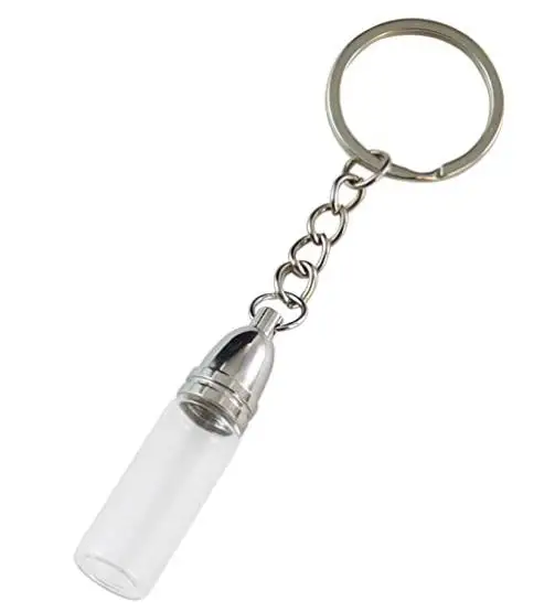 11*35mm Titanium steel urn bottle pendant commemorate pets ashes  perfume bottle pendant jewelry urn keyChain