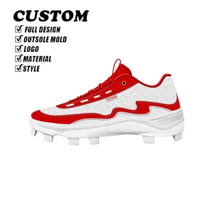 Customized Durable Professional Baseball Shoes with Metal Sole for Men