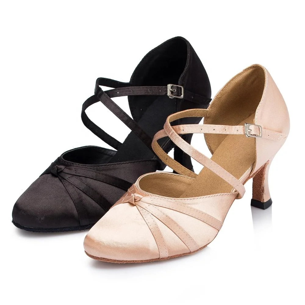 
Женские атласные туфли для танцев L117, розовые туфли на тонком шнурке высотой 7,5 см, оптовая продажа 