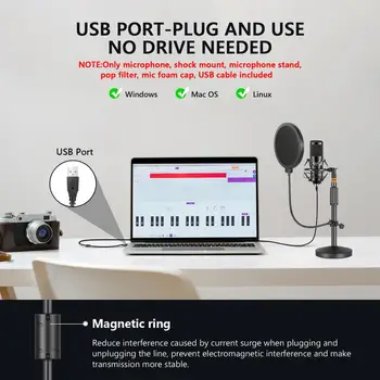 Neewer USB Microphone Kit-Plug&Play Cardioid PC Condenser Mic,Pop Filter, Shock Mount for Computer, YouTube/Gaming Recording product image