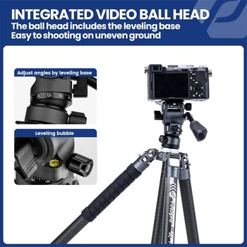 Professional Tripod Stand for Dslr Camera Outdoor Travel Carbon Fiber Camera Tripod Ultra Light Cameras Stand Tripods detail image