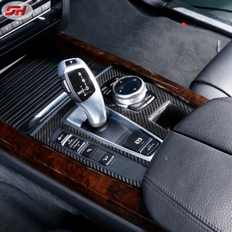 4pc Dry carbon fiber Auto Accessories Interior TrimsDoor interior trim strip For BMW X5 F15 2014-up