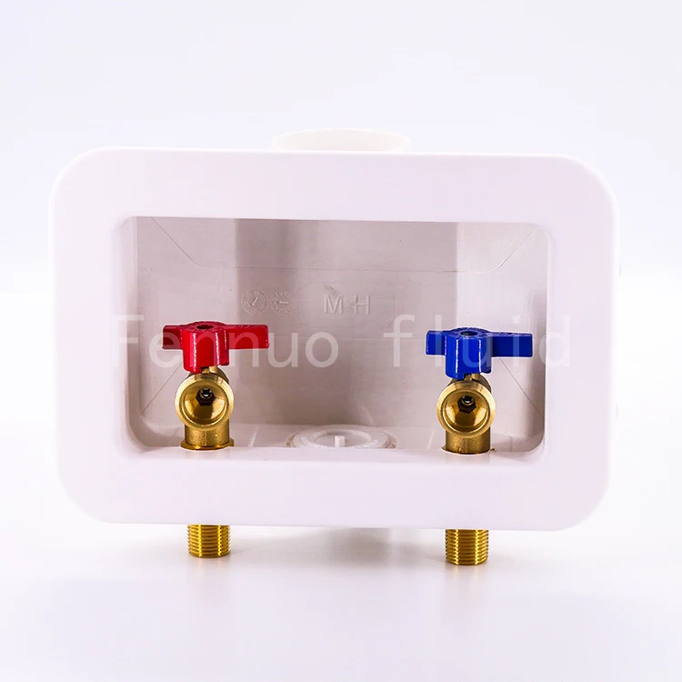 China Manufacturer Lead Free Alloy Washing Machine valve  Outlet Box with 1/2" MIP  Inlet Conne