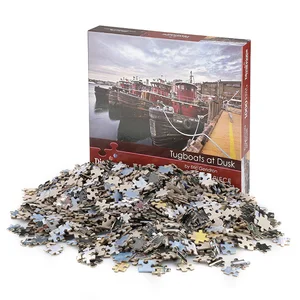 Personalized 1000 Pieces Paper Jigsaw Puzzle Custom Production Tugboats at Dusk Rompecabezas Sublimar for Adults and Children