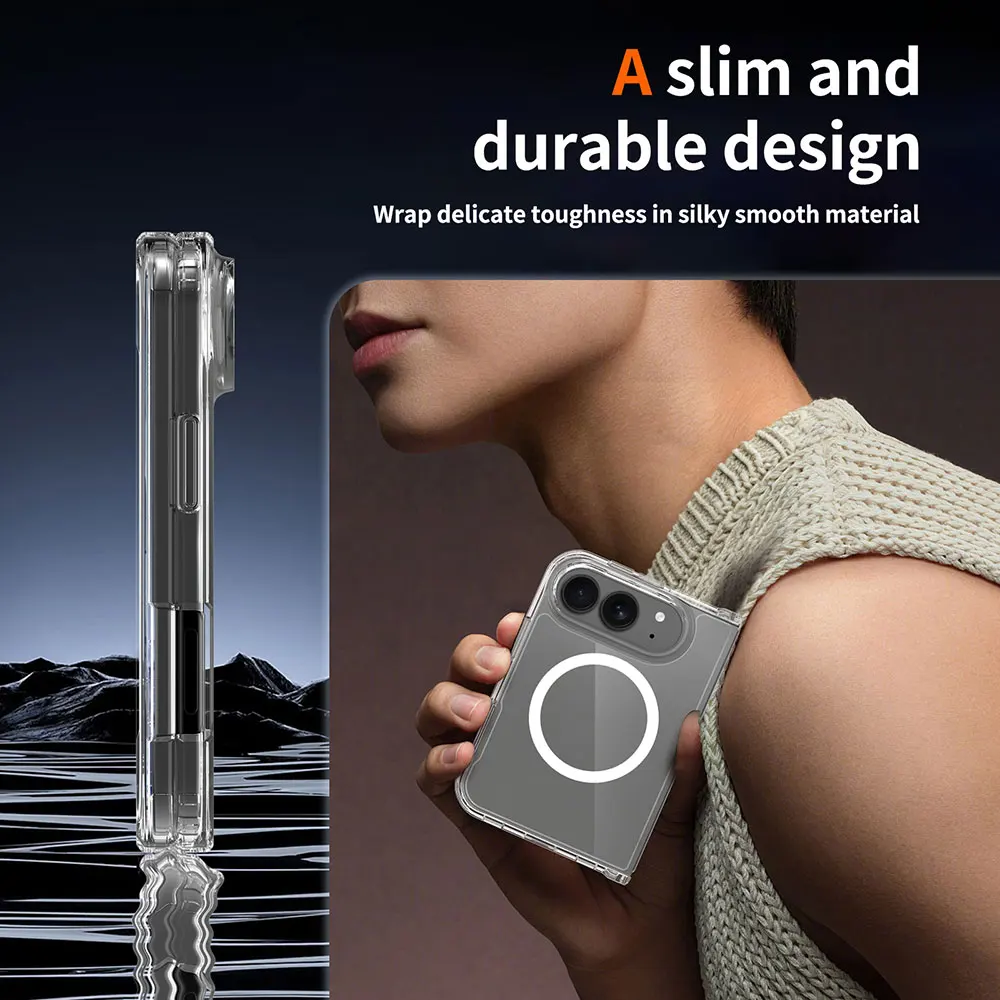 product laudtec customize oem odm transparent magnetic phone case for iphone 18 fold tpu pc-3