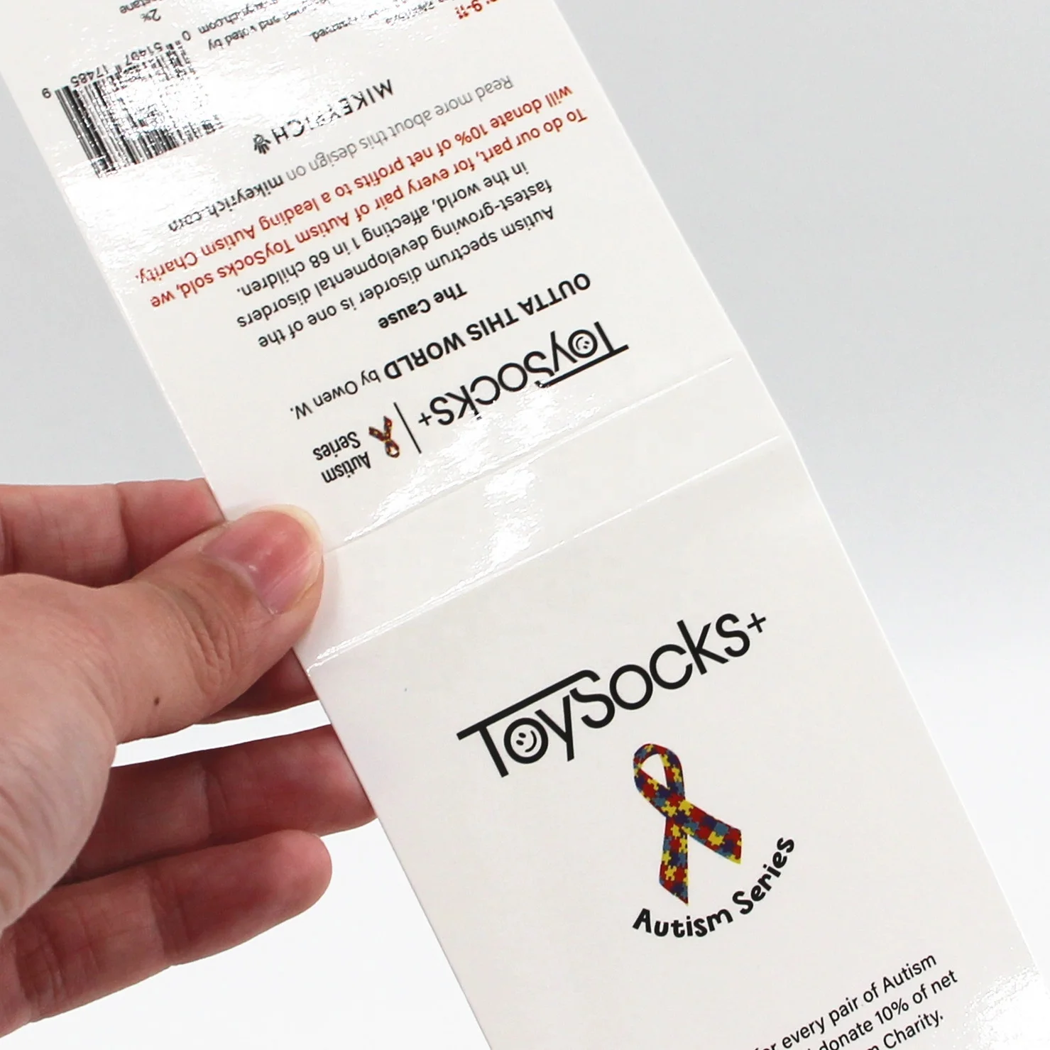 Paper Cards Printing Socks Card Glossy Laminate Color Printing Thank You Card for Small Business