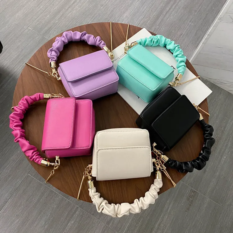 Hand Handled 8 Colors Ladies Mini Handbags, 100 Grams, Size: 7.5*4.5 Inches