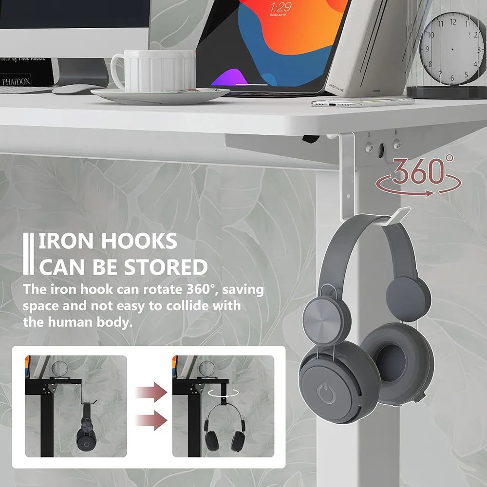 Electric Standing Desk for Home Office Whole Piece Sit to Stand Height Adjustable Computer Desk with Wheels details