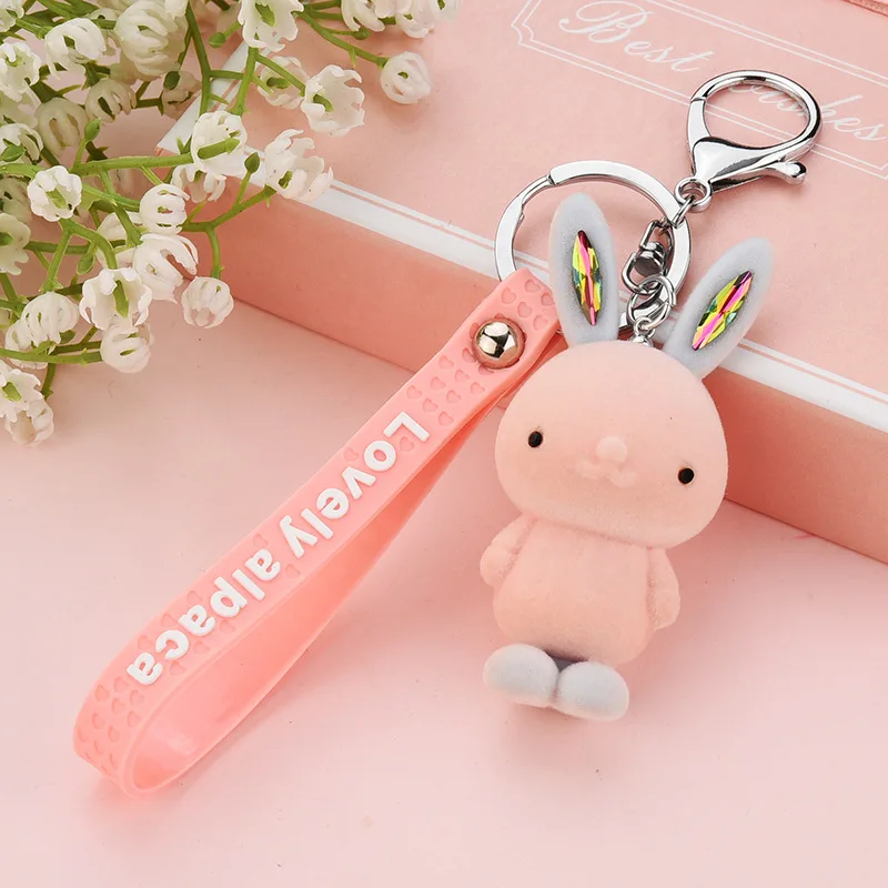 Creative Houndstooth Fashion Bunny Doll Key Chain Cute Temperament Rabbit  Plush Doll Woman Bag Pendant Gift Keychain Charms - AliExpress
