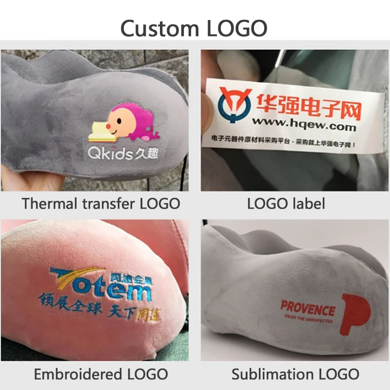 Custom Personalized Memory Foam Blue Kids Adult Airplane Neck Rest Travel Pillow