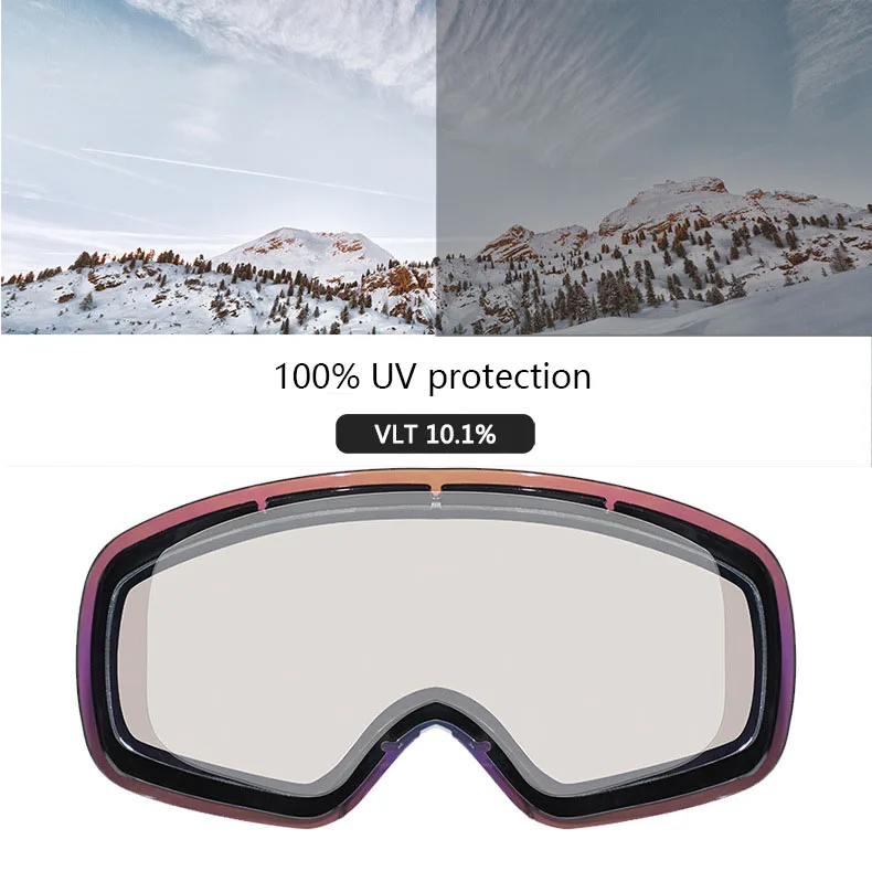 Custom Ski Goggles Double Layer Anti Fog Cocard Myopia Outdoor