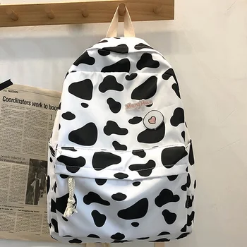2022 Customized College Student Milk Cow New Designer Fashion School Harajuku Women Backpacks Lightweight Female Bag Book