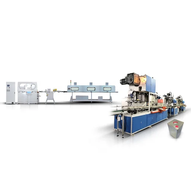 Automatic Oil square Metal Can Making Line / Tin Can Making Machine