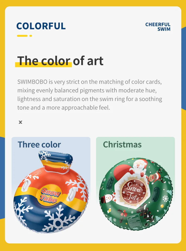 Swimbobo comfort Take Firm Grip Christmas Money Adult and Kids Inflatable Sports Ski Ring Float Snow Tube