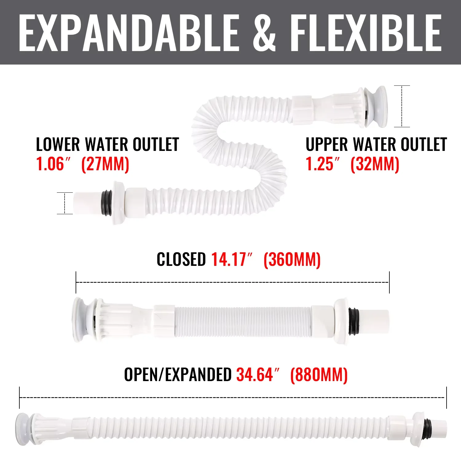 Multifunction Pipe Fittings Kitchen Perforated Under Sink Flap Valve Anti Clogged Drains Pipe With Socket